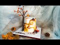 Amazing Painting Autumn Cake With Wolf Family | Bánh Vẽ Nghệ Thuật Mùa Thu Của Sói