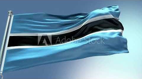 4k render Botswana Flag video waving in wind Chromakey animation rendering