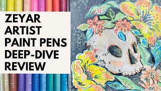 ZEYAR Artist Paint Pen Acrylic Markers set of 24 - First Look and Review - Kathy Weller Art