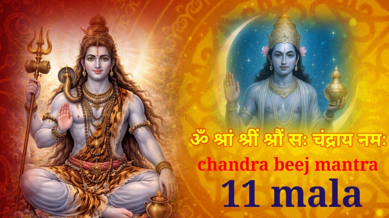 ॐ श्रां श्रीं श्रौं सः चंद्राय नमः 11 mala fast | chandra beej mantra 11 mala fast | monday mantra