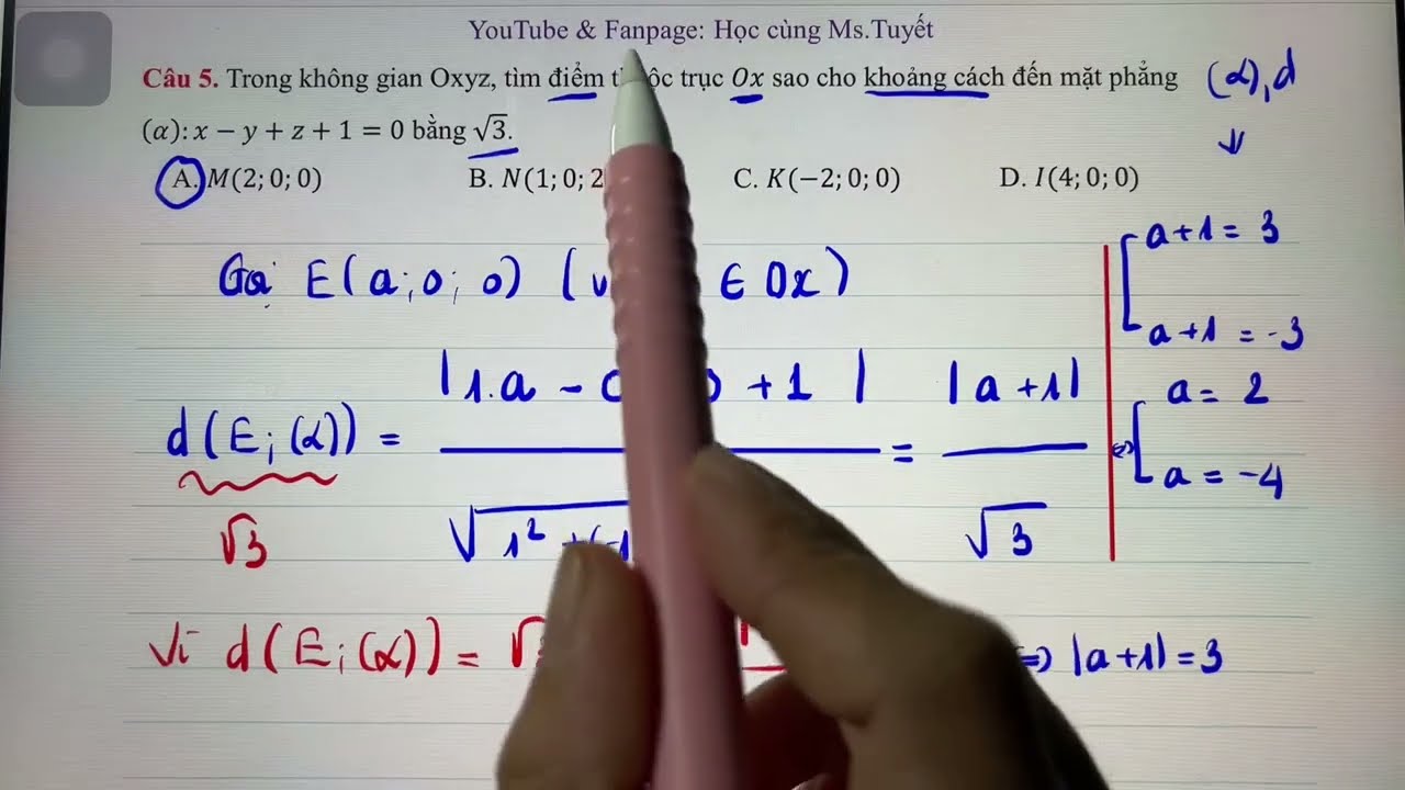 Toán 12.Oxyz. Tiết 5. KHOẢNG CÁCH TỪ ĐIỂM ĐẾN MẶT PHẲNG