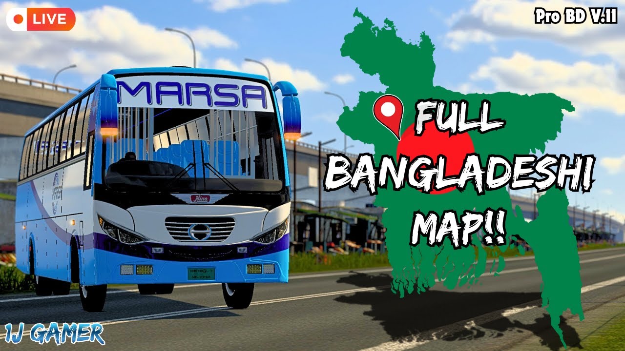 কক্সবাজার রোডে তুমুল গ্যাঞ্জাম স্ট্রিম | Hino AK1J | BD Bus Mod | ProBD V11 | 1J Gamer