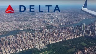 4k Delta Crj900 Landing At New York lga Great View Of Central Park City Sky Line From srq