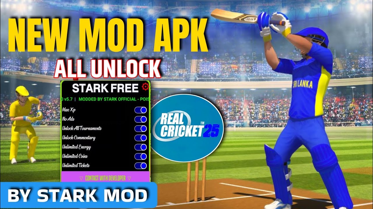 Real Cricket 25 New Mod Apk Unlimited Tickets & Coins