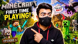 Minecraft First Time Gameplay 😱 Can I Survive My First Day? (Hindi)