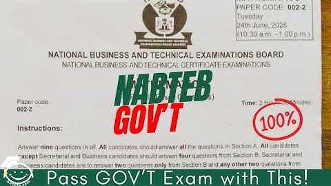 NABTEB Government Questions 2025 | Most Likely Past Questions & Answers Explained