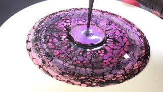 Acrylic Pour Painting Open Cup on Round Canvas - Open Cup Fluid Art