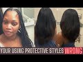 HOW I USE PROTECTIVE STYLES FOR MAXIMUM LENGTH RETENTION & GROWTH! Relaxed hair Secrets for success