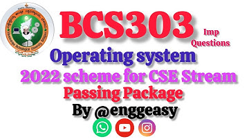 BCS303 2022 Scheme for CSE stream subject Operating System from VTU university 3rd sem 2nd year