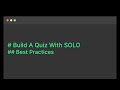 Build a Quiz with SOLO