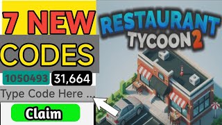 NEW ALL WORKING CODES BECOMING THE Richest player in Restaurant Tycoon 2 codes Roblox 2024!