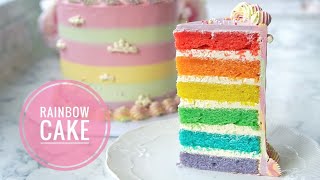 How to Make Perfect Rainbow Cake 🌈 I Mintea Cakes #rainbowcake #cakedecorating