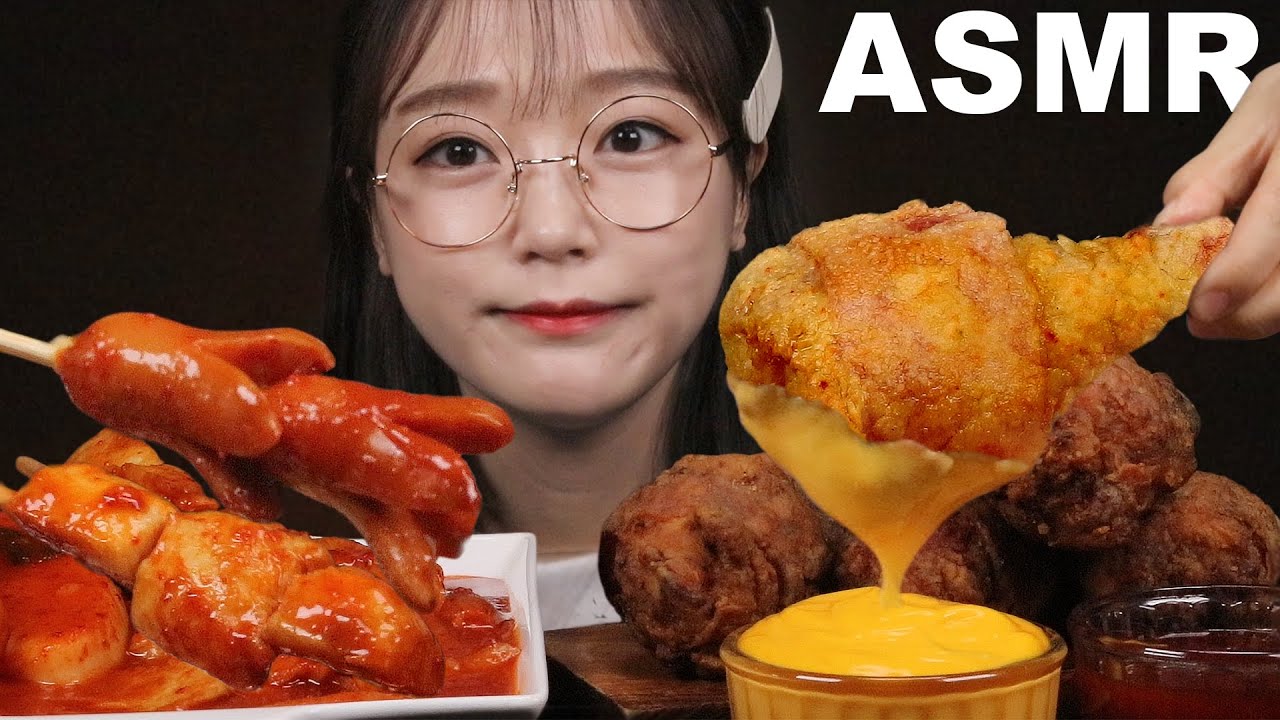 ASMR Еда Куриные Рулеты с Беконом и Пряные рисовые лепешки | BACON CHICKEN & TTEOKBOKKI MUKBANG