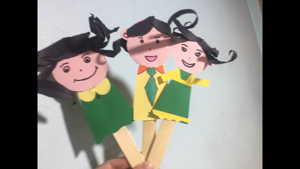 Tạo hình con rối/How to make a simple puppet/Cách làm con rối/Con rối ...