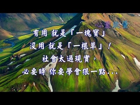 心靈能量【有用就是「一塊寶」， 沒用就是「一根草」！社會太過現實，必要時你要學會狠一點   】