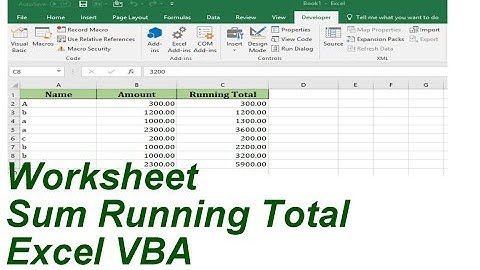 Worksheet Running Total Excel VBA