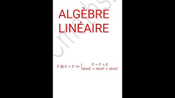 Algèbre linéaire (1)  ( sous espace vectoriel , intersection d