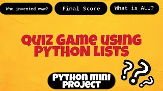 Simple Quiz Game using list data structure | Python Mini Projects | Crazy Coders screenshot 4