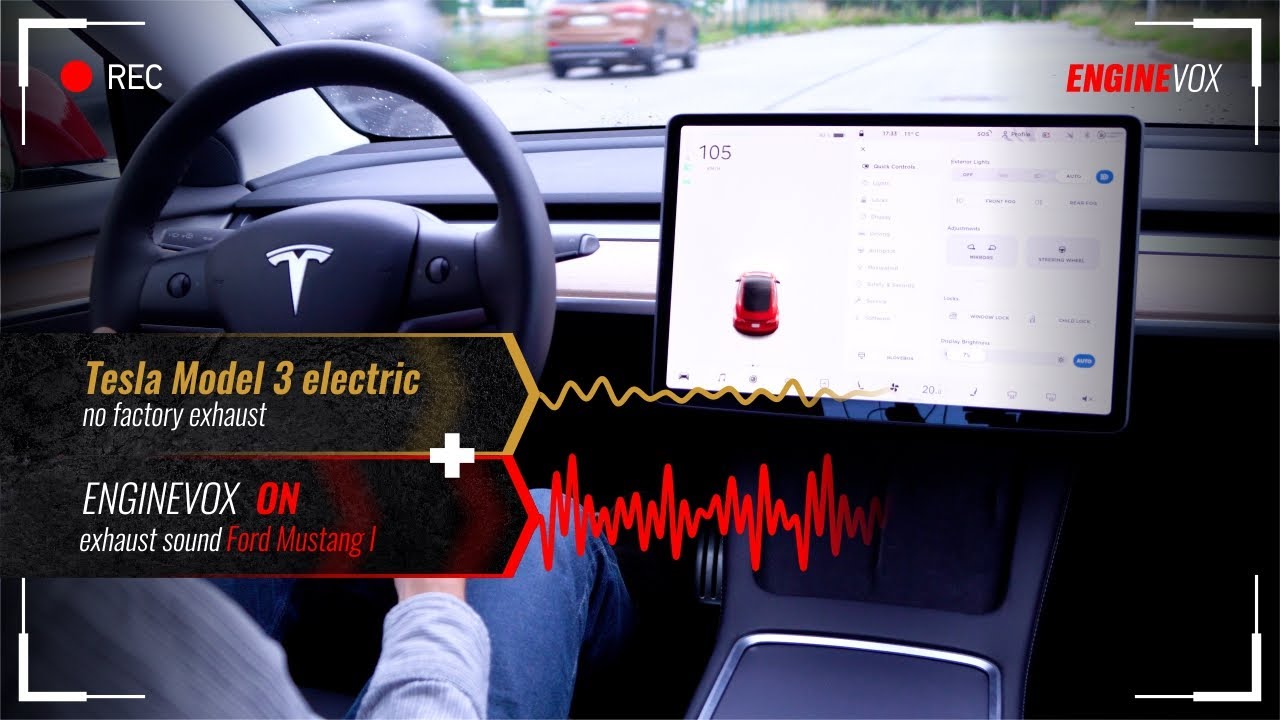 Electronic active sound exhaust system Tesla model 3 electric 