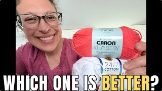 Summer Crochet Projects: Caron All Day Cotton vs. Lion Brand 24/7 Cotton