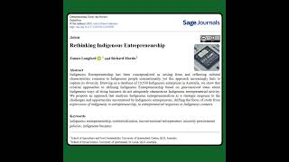 Rethinking Indigenous Entrepreneurship (Langford &amp; Martin 2025) | FT50 ETP
