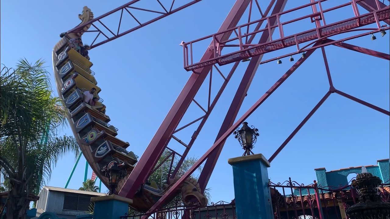 Dragon Swing (swinging boat) Attraction Off Ride POV Knott’s Berry Farm