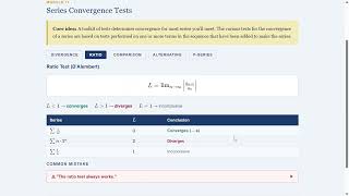 Infinity Explorer module 11: Testing Infinite Series for Convergence