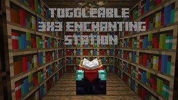 Minecraft enchanting station - 3x3 toggleable bookshelf wall - Redstone tutorial - 1.8