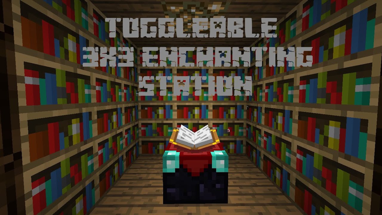 Minecraft Enchanting Station 3x3 Toggleable Bookshelf Wall