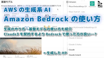 【AWS】Amazonの生成系AI「Bedrock」でClaude3が使えるらしい　第90回10分間セミナー