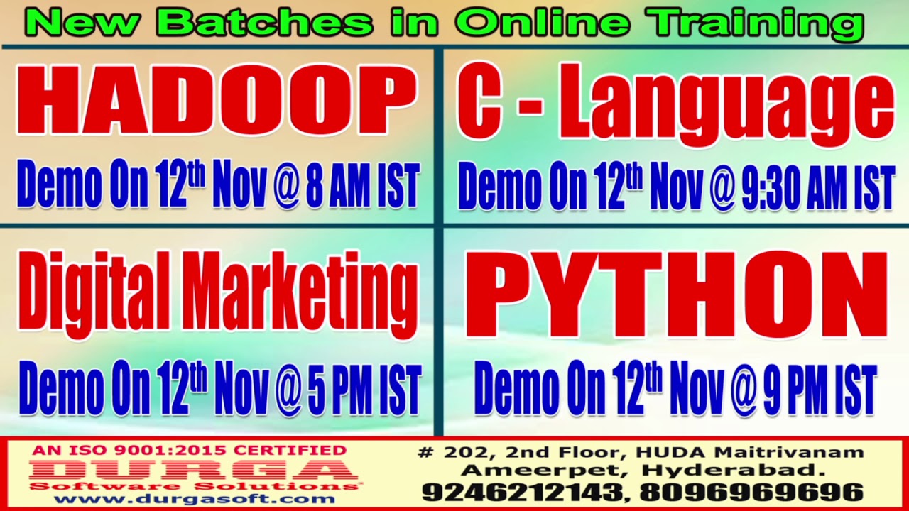 big data training in kochi New Batches in Online Training @ DURGASOFT