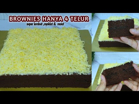 NYOKLAT‼️BROWNIES KUKUS 4 TELUR LEMBUT DAN  MOIST - BAHAN EKONOMIS RASANYA JUARA