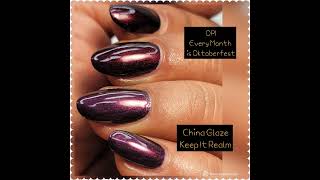 Polish Comparison | China Glaze Keep It Realm vs OPI Every Month is Oktoberfest Content