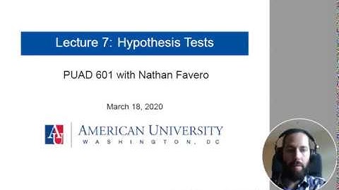 Lecture 7, Part 1 (of 3) - Hypothesis Tests