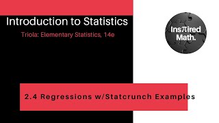 Regression with Statcrunch Examples