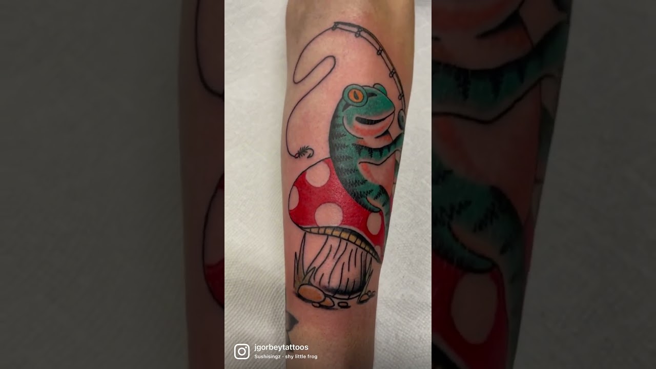 Sunset Tattoo — Traditional Frog tattoo done by Milky...