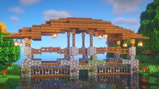 Minecraft: How to Build a Bridge | Simple Roofed Bridge Survival Tutorial