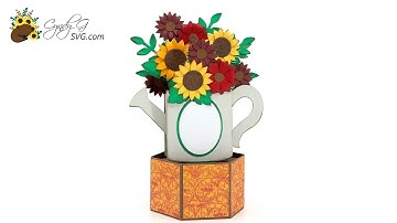Sunflower Pail Pop Up Card SVG Assembly Tutorial
