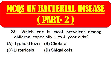 MCQS ON BACTERIAL DISEASE | Microbial Disease questions with answers || PART 2 || MICROBIOLOGY