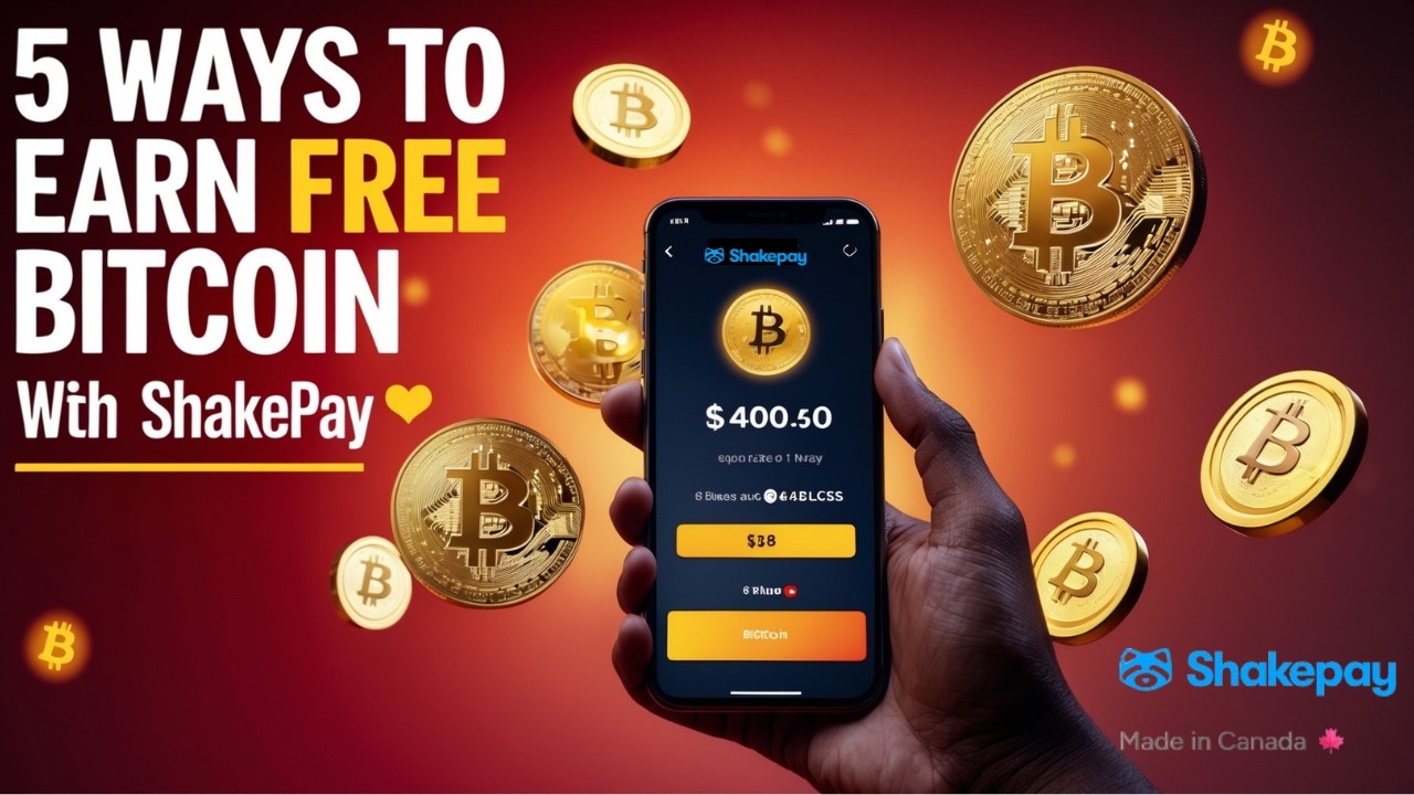 5 Ways to Earn FREE Bitcoin with Shakepay (2025) 💰🇨🇦 #shakepay - YouTube