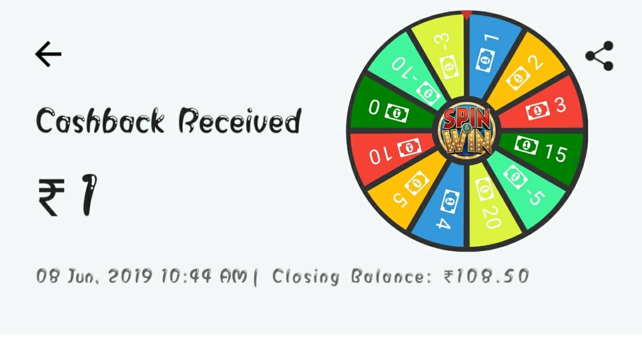 Spin & Win ₹1 Paytm In Every Time Direct in Paytm