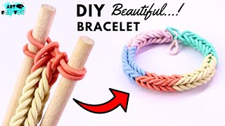Try With Rubber Bands !! DIY beautiful rubber band bracelet | How to make bracelet from rubber bands