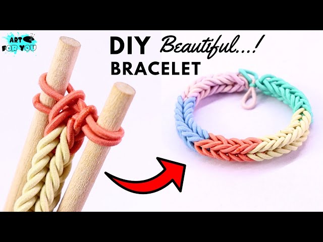 DIY - How to make Rainbow Loom Bracelet with your fingers - EASY