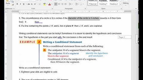Geometry: 2.2 Help on Worksheet Video