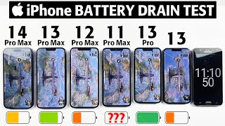 iPhone 14 Pro Max vs 13 Pro Max vs 12 Pro Max vs 11 Pro Max vs 13 Pro vs 13 Battery Life DRAIN Test🪫
