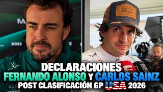Declaraciones y analisis de Alonso y Sainz POST CLASIFICACION en Austin GP USA 2026 Update
