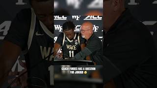 Coach is asking the hard hitters 😆#wakeforest #accbasketball #basketball #sports #cbb