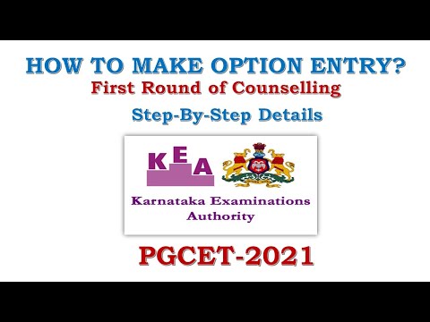 How to Make an Option Entry | PGCET 2021 | KEA