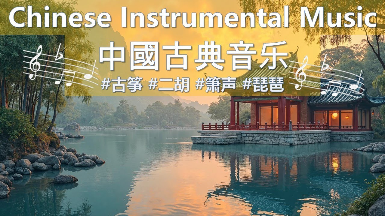华乐古典音乐名曲 。古亭静水边的音乐之旅章，中国器乐音乐 (也称中国传统器乐古典音乐，中国风音乐) #古筝 #二胡 #箫声 #琵琶 #放松音乐 ...