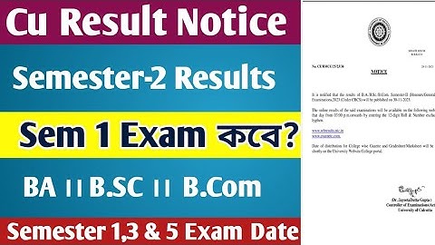 CU 2nd semester result notice 2024 | 2nd semester result date | 2nd semester result 2024 | CU notice